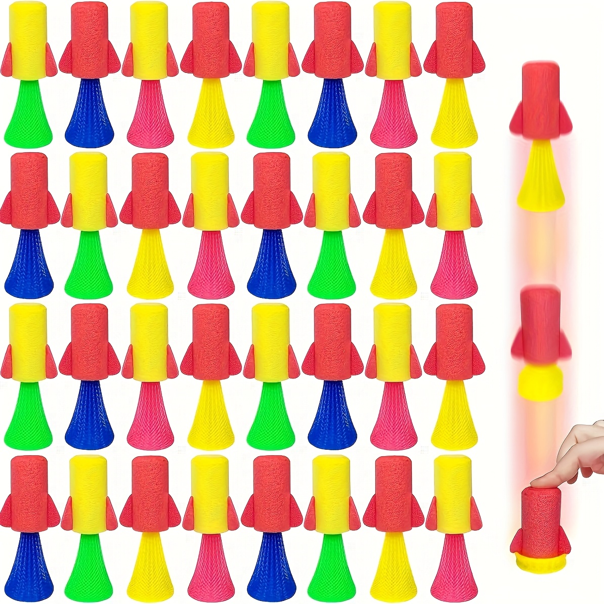 Kids Toys Jumping Poppers - 12/24 pièces sautant printemps fusées lanceurs